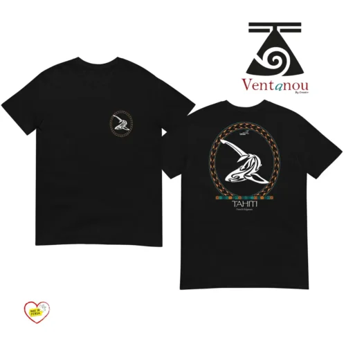 tee-shirt-polynesien-unisexe-requin-noir T-shirt Requin Polynésien Noir