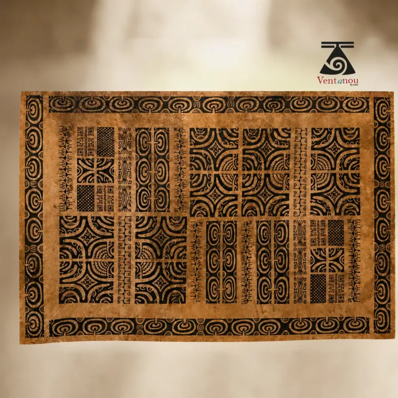 tapa-tahitien-famille horizontal marquesan tapa wall art