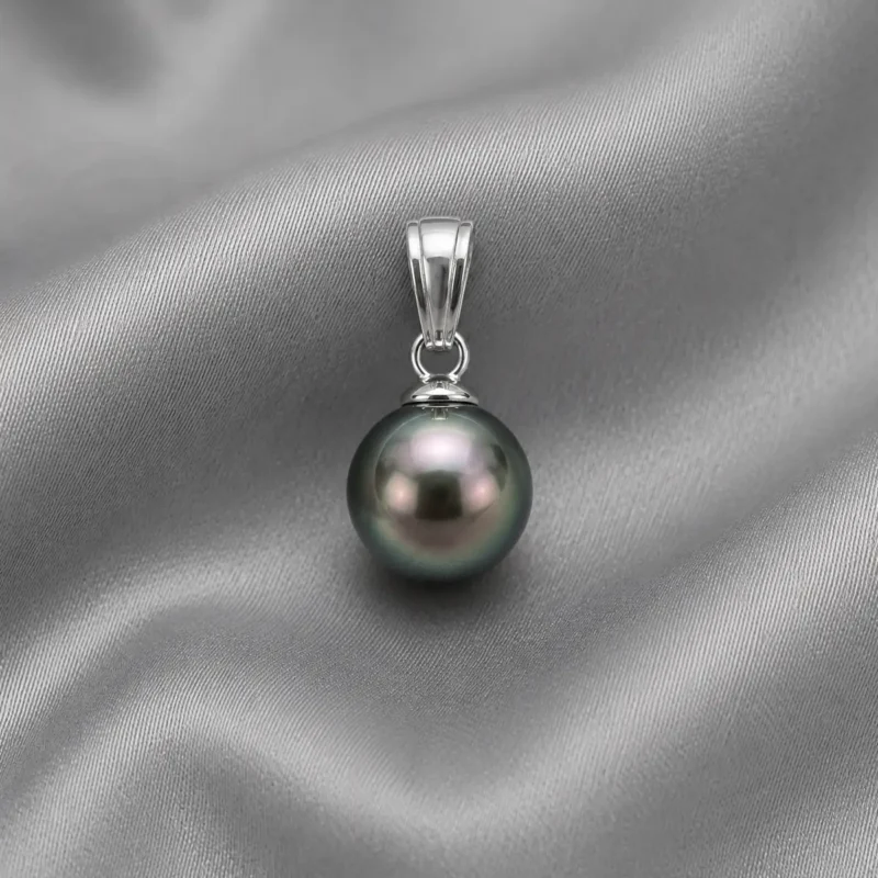 pendentif-perle-noire-tahitienne Tahitian Black Pearl Pendant in Sterling Silver