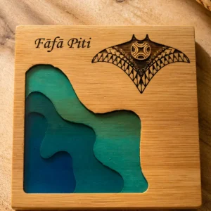 dessous-de-verre-bambou-et-resine-raie-manta Polynesian Wood & Resin Coasters