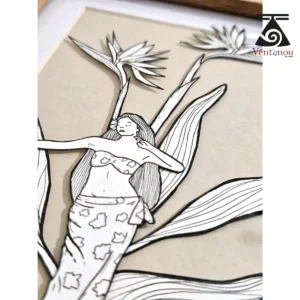 tableau-vahine-danseuse-tahitienne-en-3d Polynesian Dancer Artwork